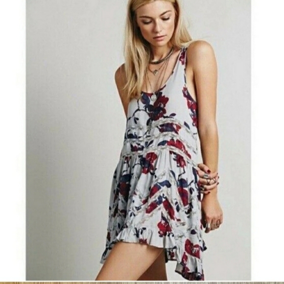 Free People Dresses & Skirts - Free People Floral Trapeze Slip Dress